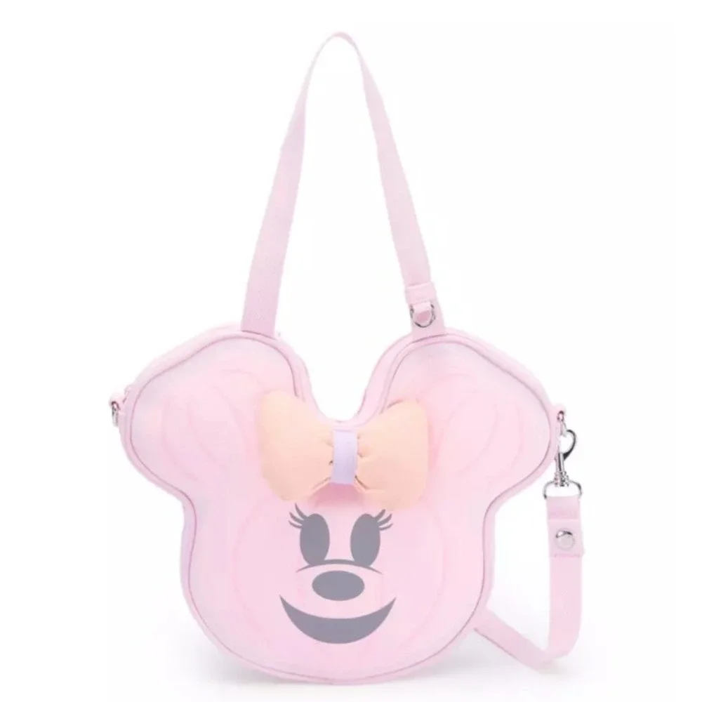 Disney Pumpkin Minnie Mouse Hey Boo Halloween Face Crossbody Pastel Tote Bag New